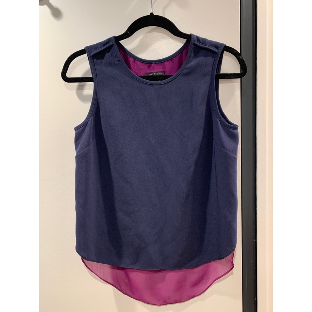 Rag & Bone silk and polyester shell tank top